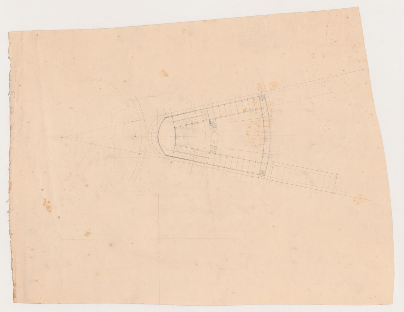 Ground floor plan for the 1926 design for People's University, Rotterdam, Netherlands