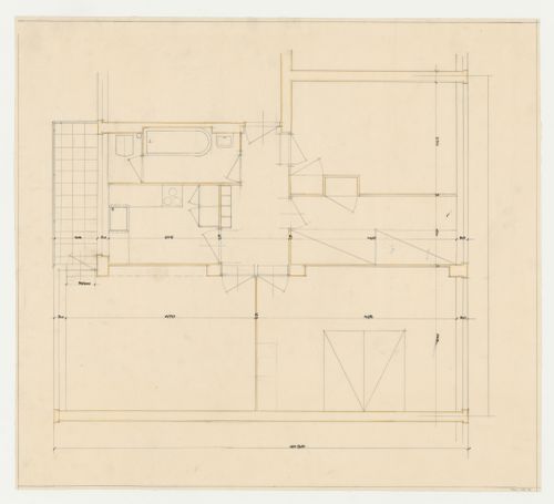 Plan for a housing unit, probably for Hellerhof Housing Estate, Frankfurt am Main, Germany