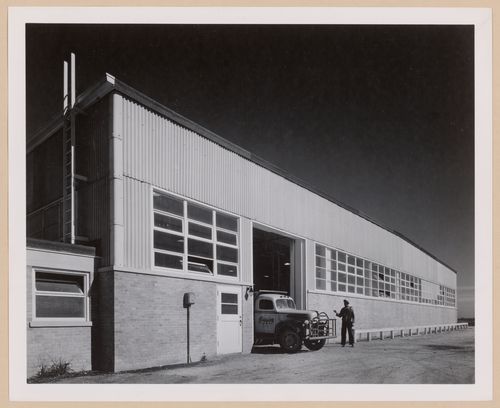 View of the principal façade of the Veneer Mill, Higgins Aircraft Corporation Airplane Assembly Plant, New Orleans, Louisiana