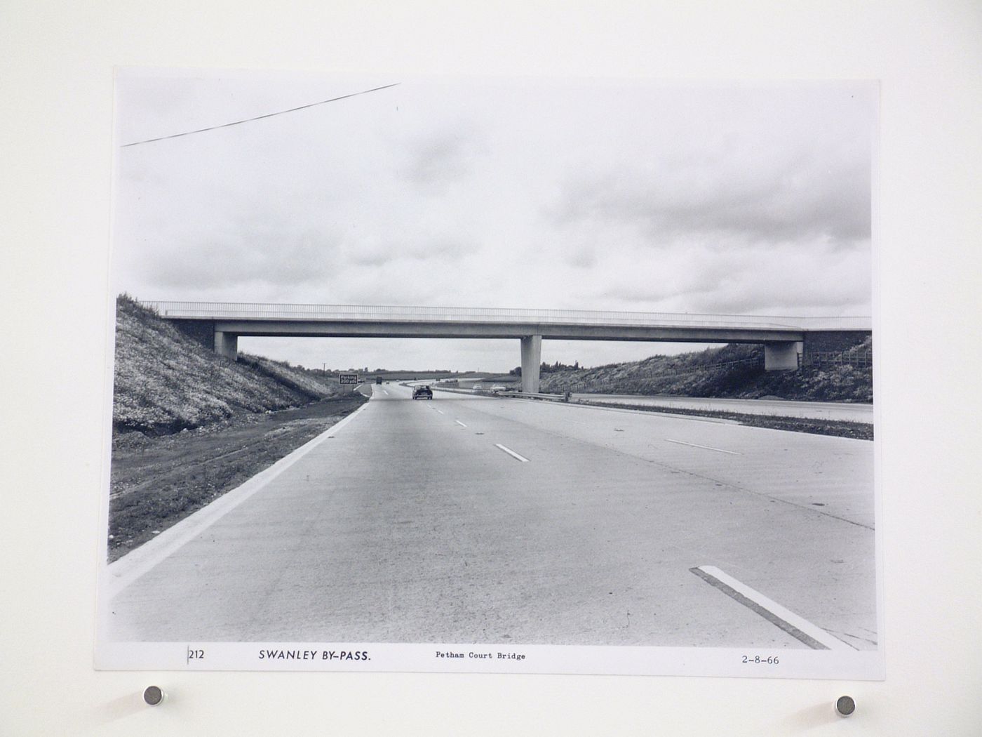 View of Petham Court bridge, during construction of the Swanley Bypass, England