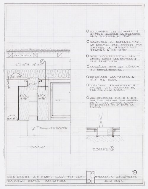 Détail de la structure pour Résidence Jean Simard, Laval-sur-le-Lac, Québec