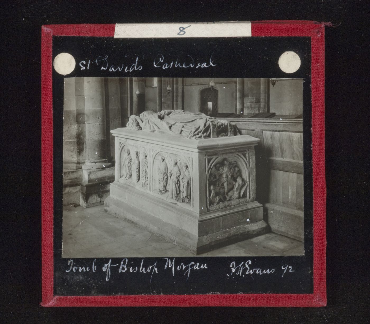 View of tomb of Bishop Morgan, St. Davids Cathedral, St. David's, Wales