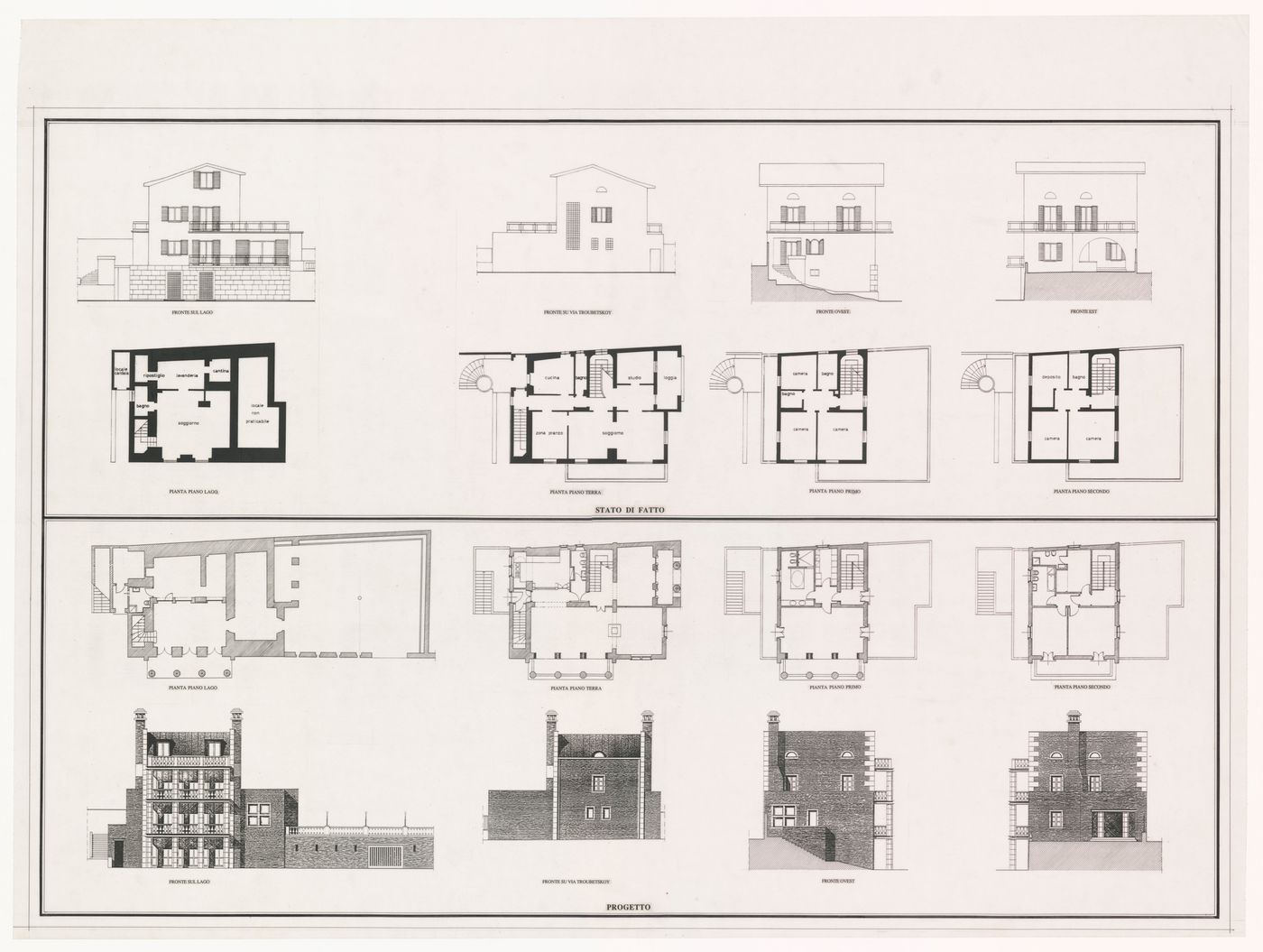 Plans and elevations for Ristrutturazione Casa Alessi, Verbania, Italy