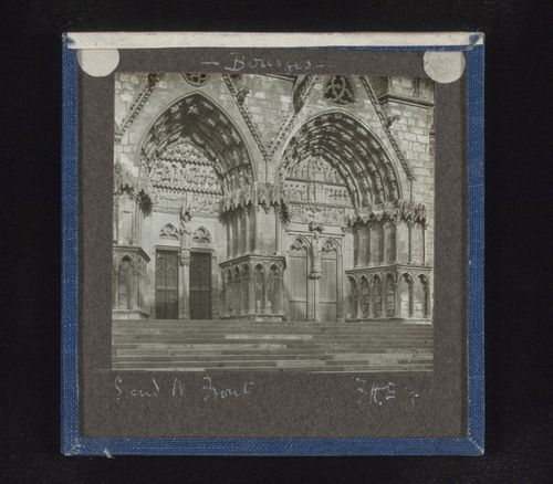 View of south end of west façade of Cathédrale Saint-Etienne de Bourges, Bourges, France