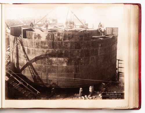 View of the Forth Bridge under construction, Firth of Forth, Scotland, United Kingdom
