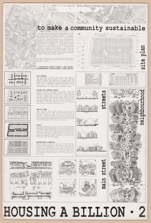 Presentation panel for Sichuan housing project and the publication "Housing a Billion: Urban Upgrading: Design Ideals for Rural China"