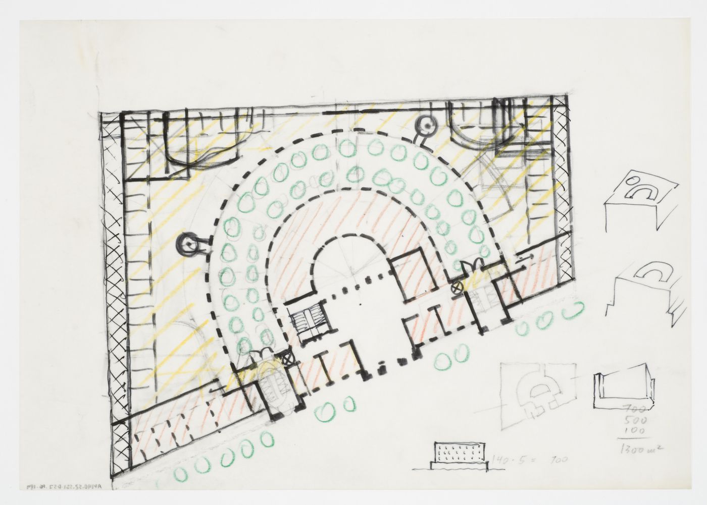 Wissenschaftszentrum, Berlin, Germany: plan and sketches