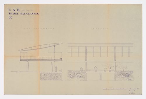 Elevation for the Centre d'Apprentissage in Béziers, France