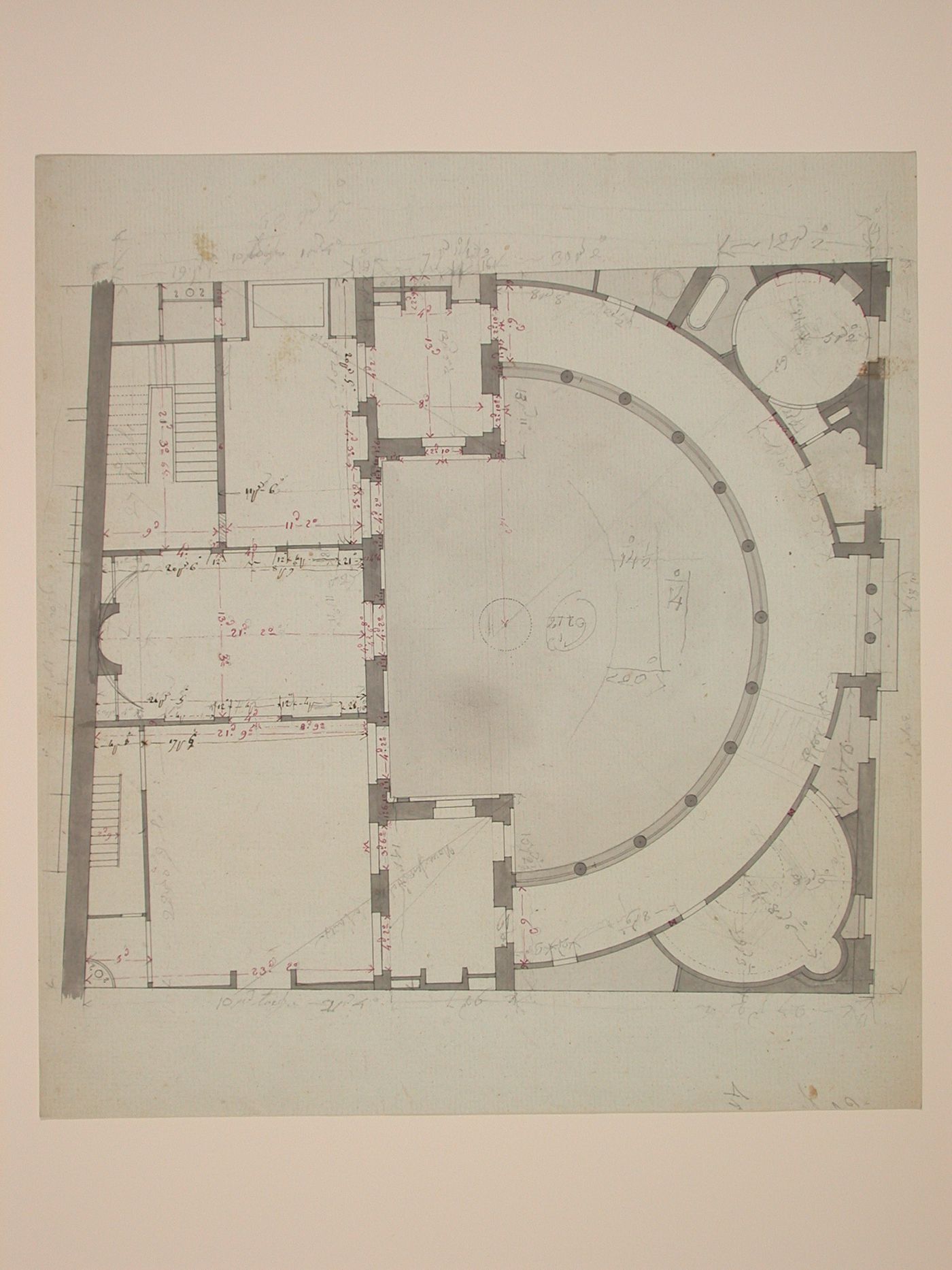 Maison rue Pelletier,travaux privés - plan, ground floor; pencil, pen,