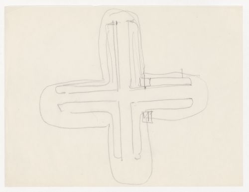 Sketch plan for a column for the Tugendhat House, Brno, Czechoslovakia