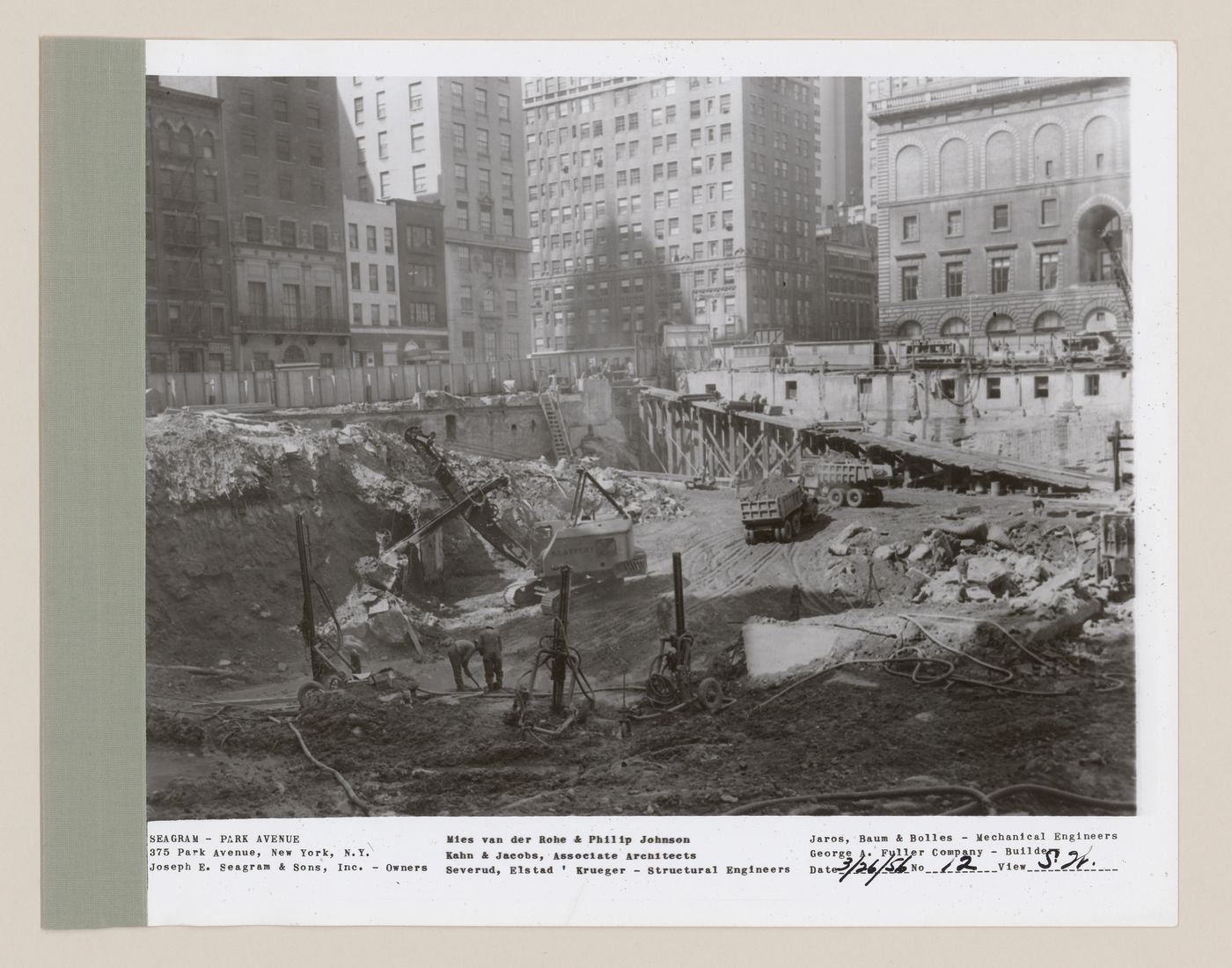 Seagram building under construction, 375 Park avenue, New York, N.Y., south-west view