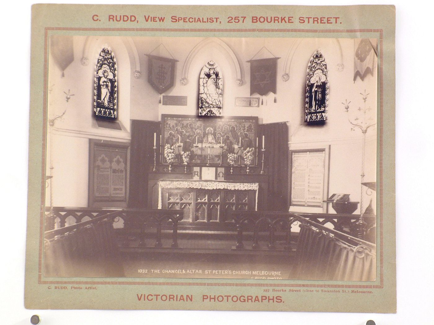 Interior view of the chancel and altar of St. Peter's Church, Melbourne, Australia