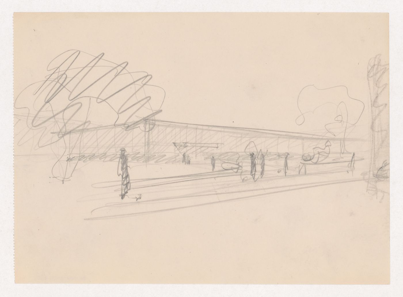 Perspective sketch for the Metallurgy Building, Illinois Institute of Technology, Chicago