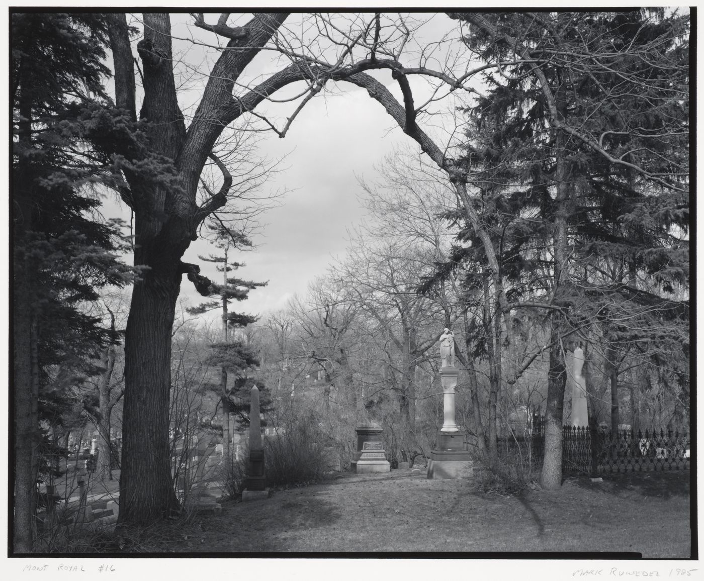 View of Mount Royal Cemetery showing tombstones, 1297 chemin de la Forêt, Montréal, Québec