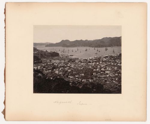 Panoramic view of Nagasaki showing the harbour, Japan