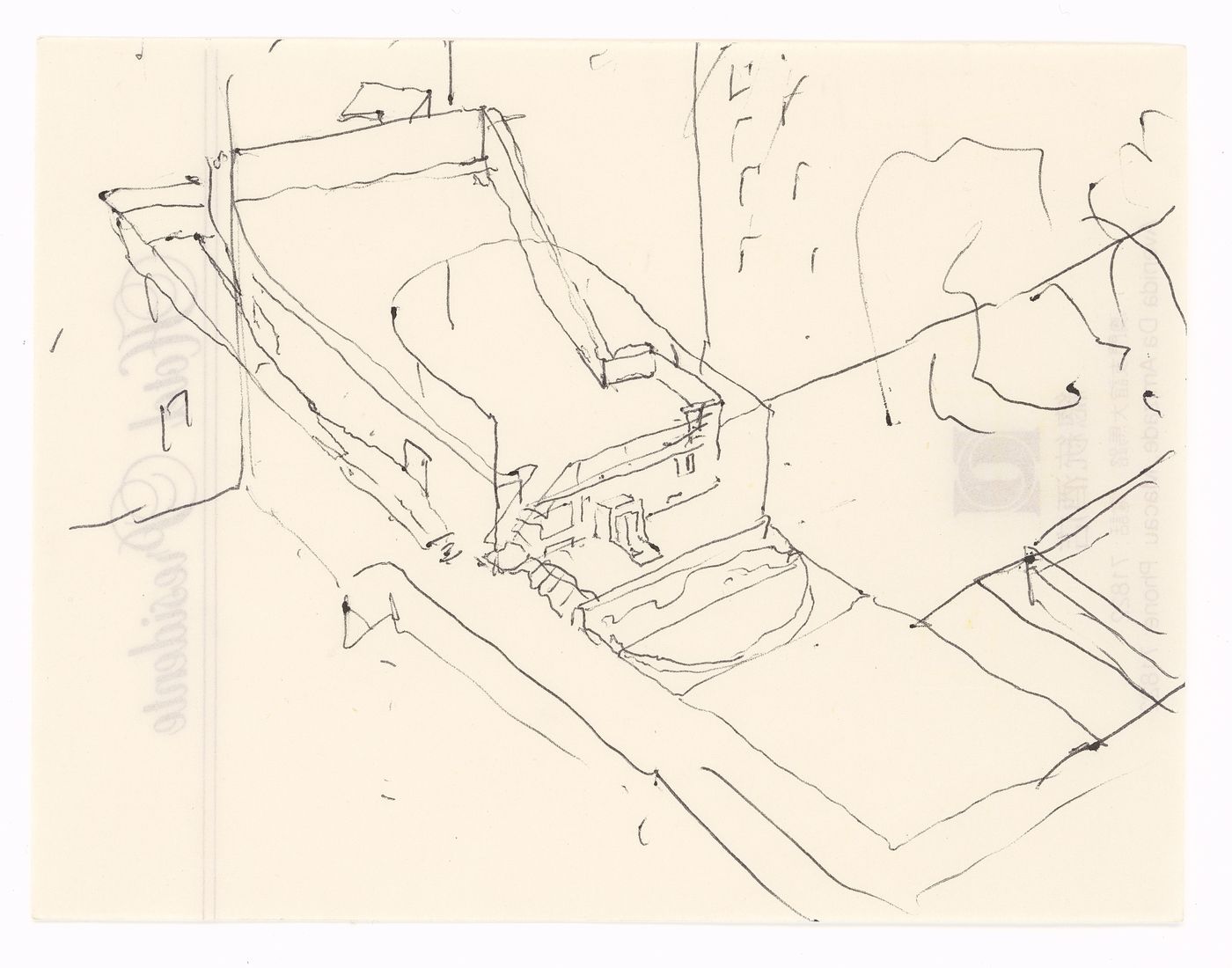 Sketch perspective for Senior Club Anziani, Blocke 121, Berlin, Germany
