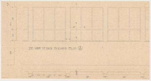 Elevation, partial plan, and partial section for windows for Johnson House, Pinehurst, North Carolina