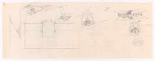 Sketches of stairs for Galeria do Antiquário, Campo Alegre, Porto, Portugal