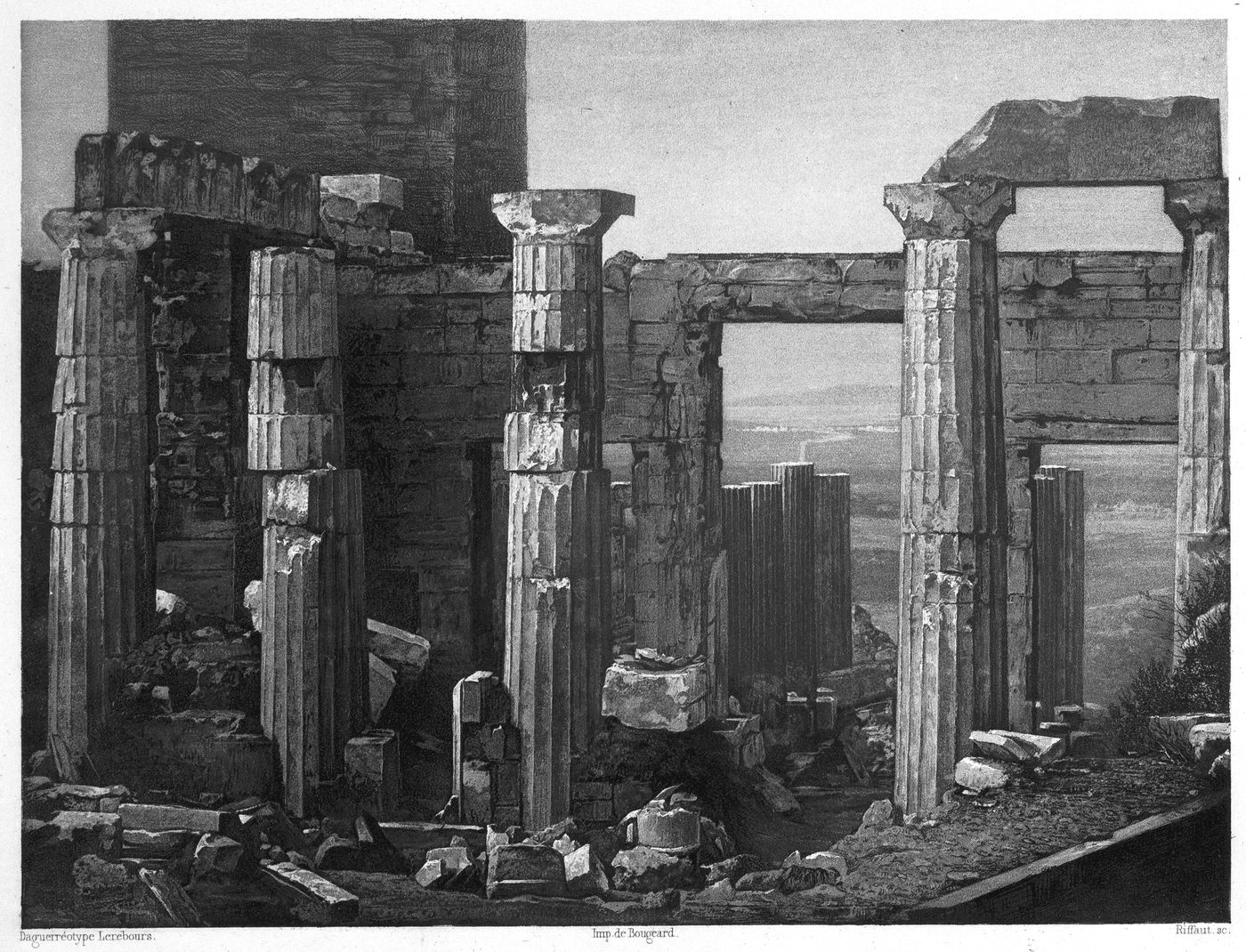 View of the propylaea, Athens, Greece