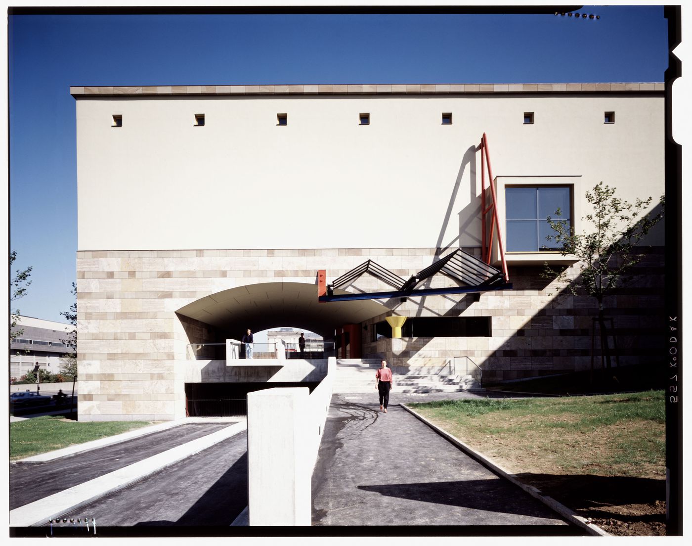 View of the entrance to the theatre, Staatsgalerie, Stuttgart, Germany