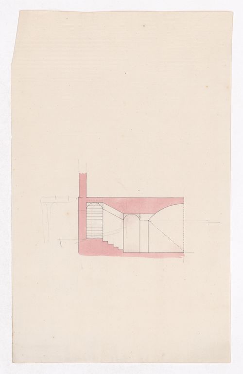 Section through basement for Boucherie, Marché des Carmes, Paris