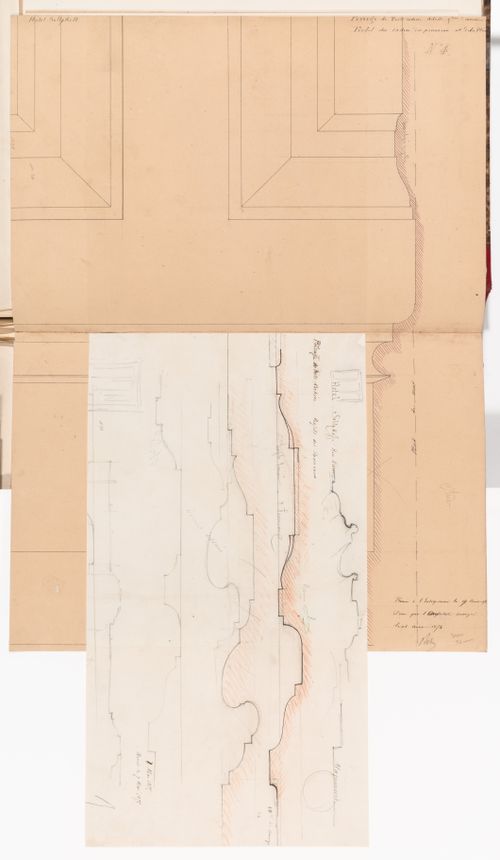 Profiles and details for the panelling for the porte cochere, Hôtel Soltykoff