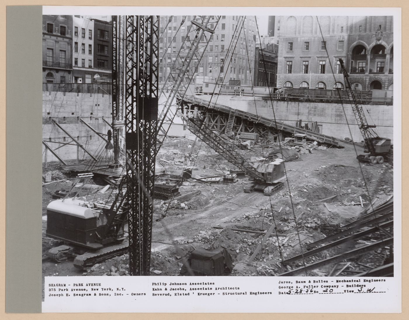 Seagram building under construction, 375 Park avenue, New York, N.Y., south-west view