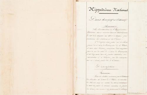 Hippodrome national, Paris: Description and cost estimate