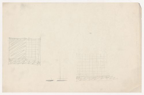 Partial sketch elevations for a glass tower, probably for Illinois Institute of Technology
