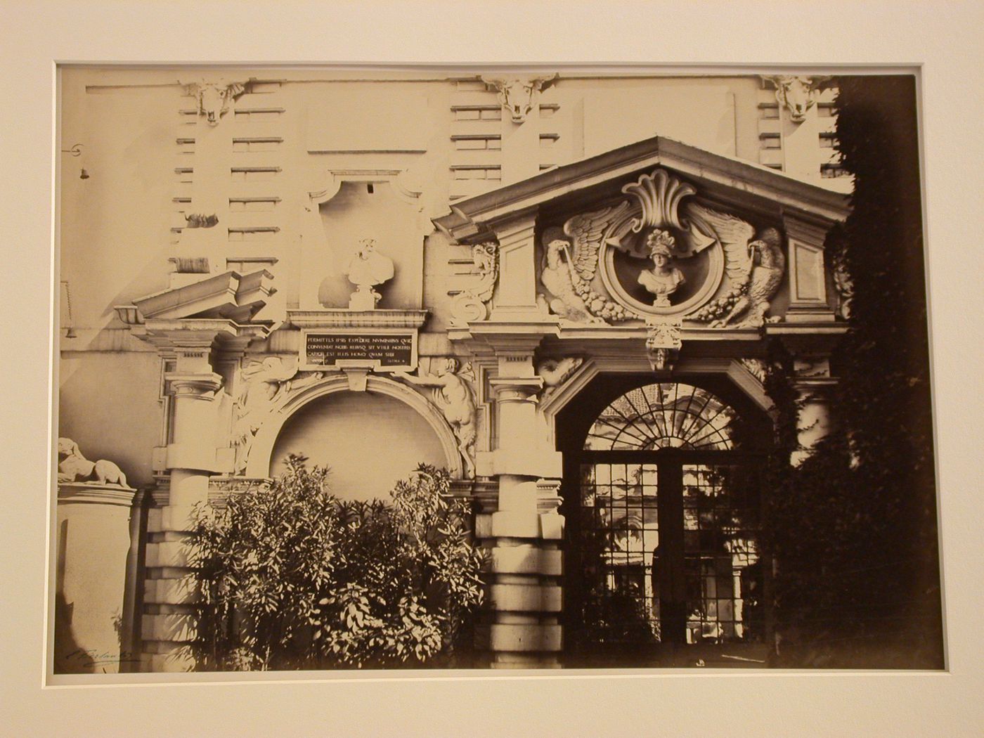 Detail of entrance of a courtyard façade, Rubens' House, Antwerp, Belgium