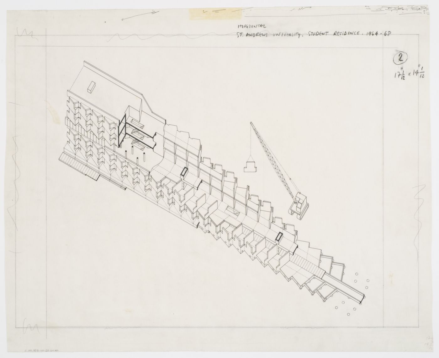 Students' Residence, University of St. Andrews, St. Andrews, Scotland: axonometric