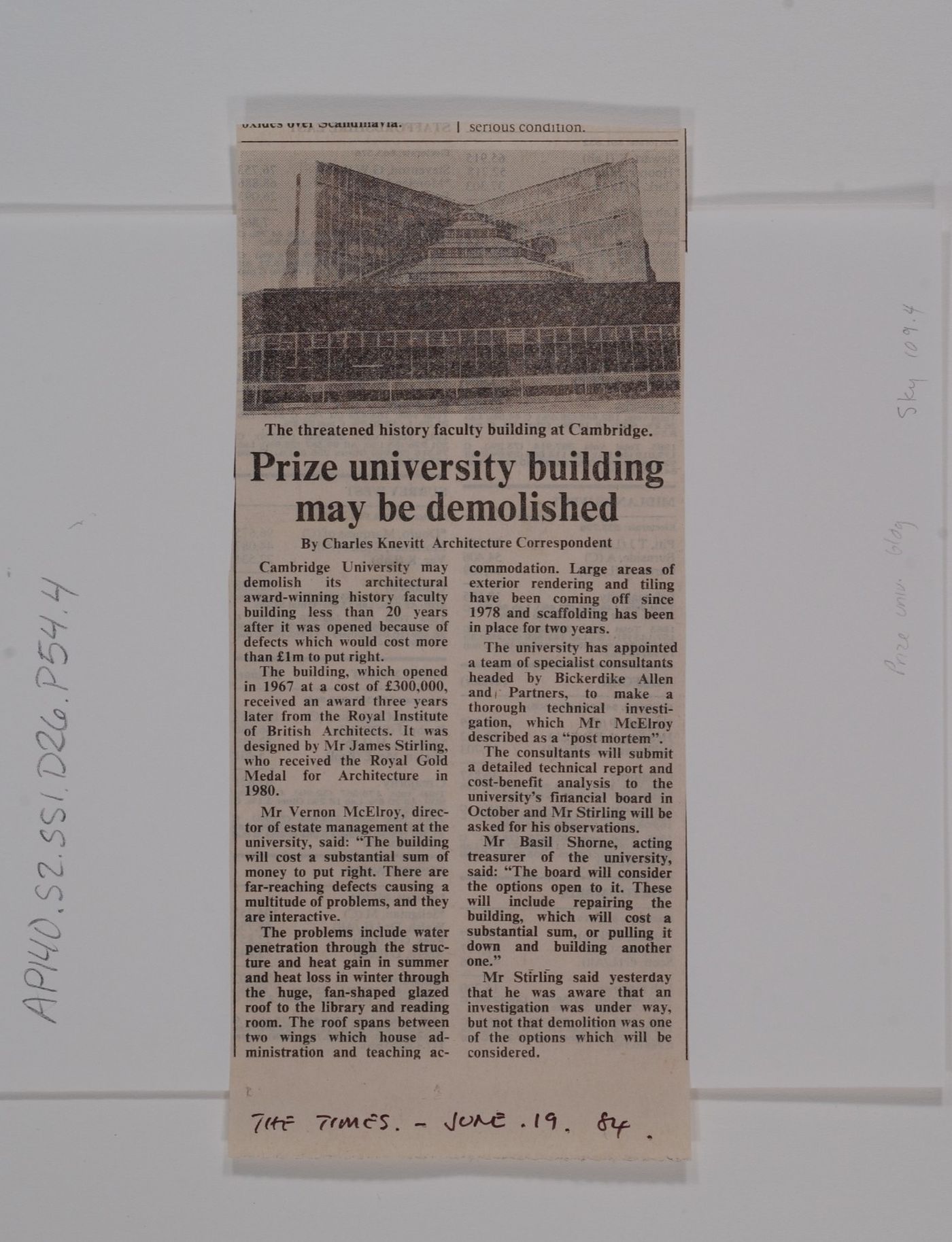 Prize university building may be demolished
