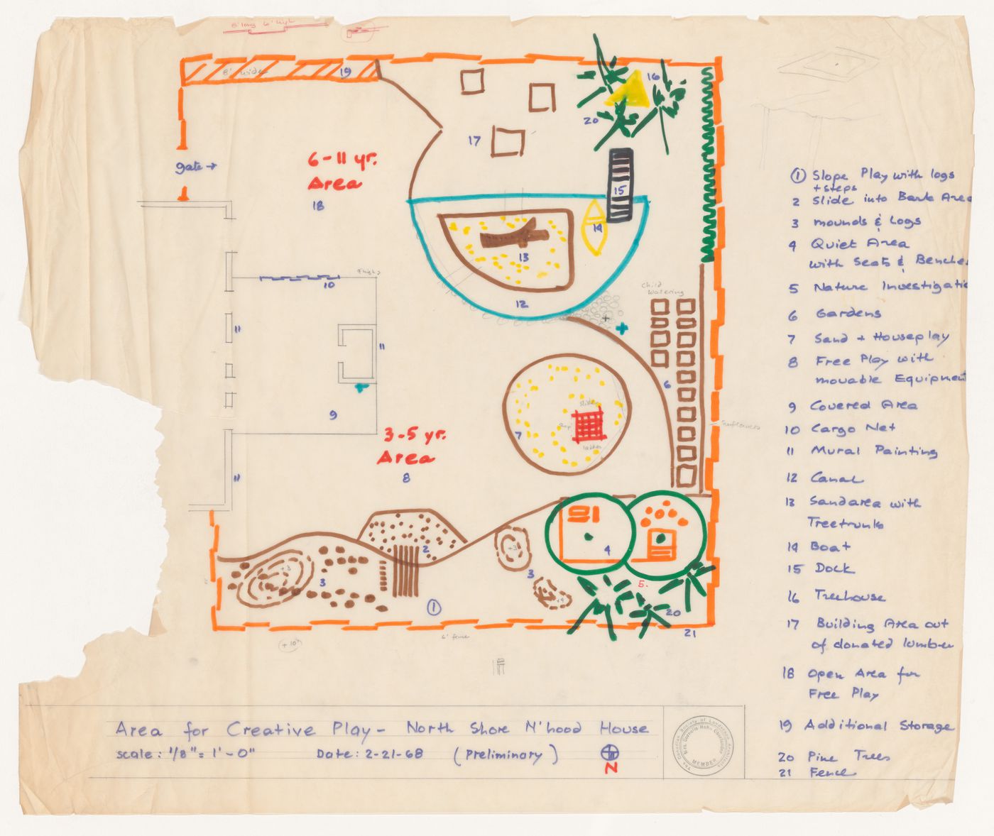 Sketch plan for North Shore Neighbourhood House Playground, Vancouver, British Columbia