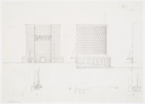 Bayer AG Headquarters, Monheim, Germany: elevations for the central administration building