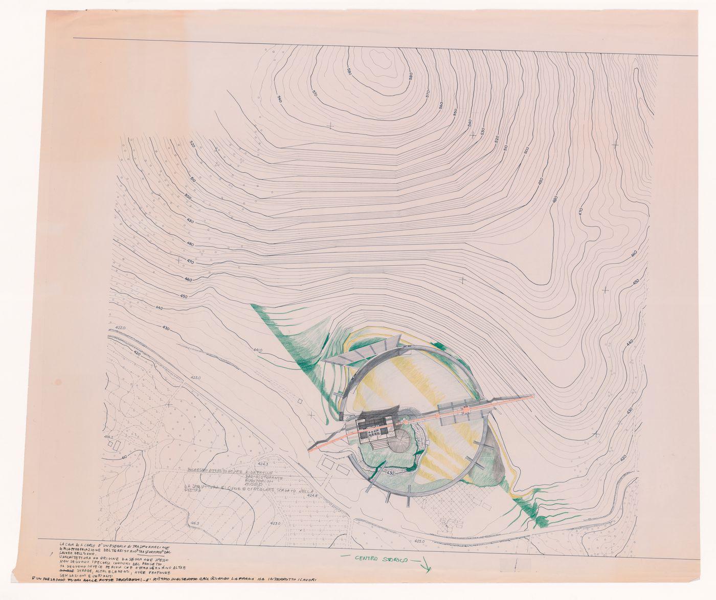 Site plan for Riqualificazione cava di San Carlo [Redevelopment San Carlo quarry], San Vincenzo, Livorno, Italy