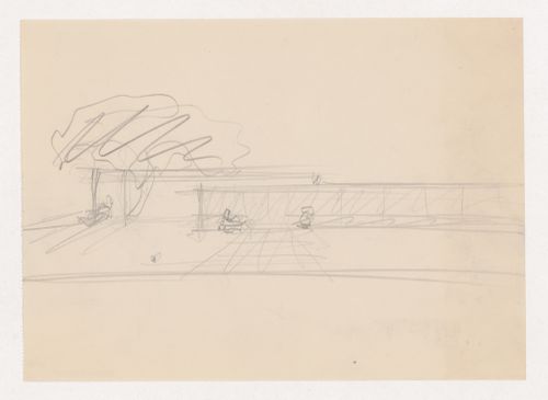 Perspective sketch for the Metallurgy Building, Illinois Institute of Technology, Chicago