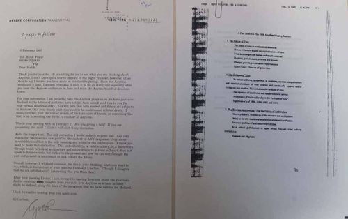 Letter from Cynthia Davidson to Haluk Pamir from the Sevki Vanli Foundation for Architecture