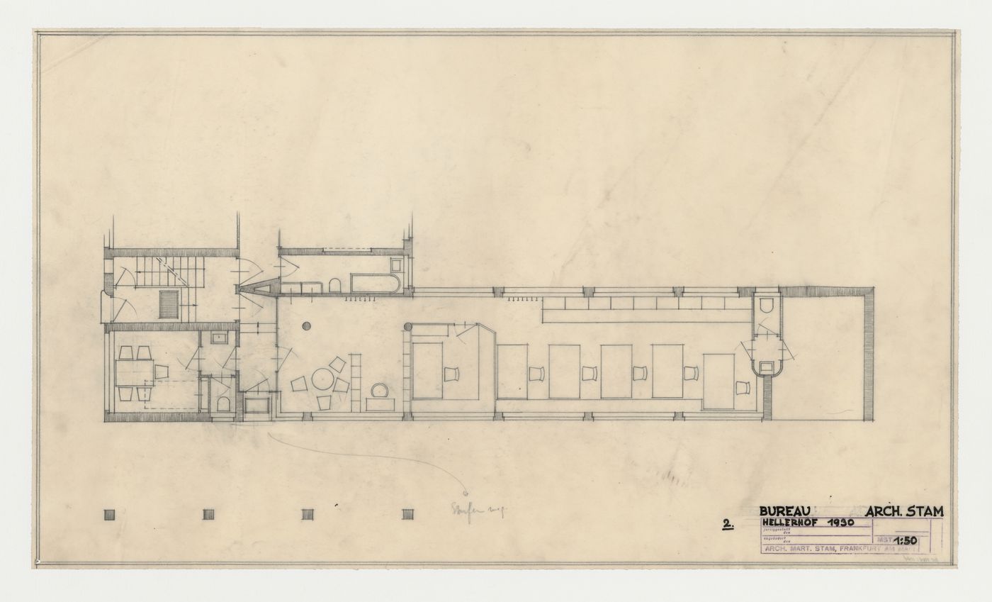 First floor plan for an office, Hellerhof Housing Estate, Frankfurt am Main, Germany