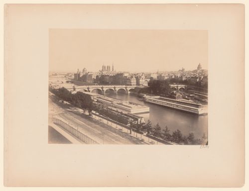 General view across Seine toward Notre Dame, École de Nation in the foreground, Paris, France