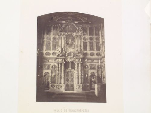 Interior view of the chapel iconostasis, Catherine's Palace, Tsarskoye Selo (now Pushkin), Russia