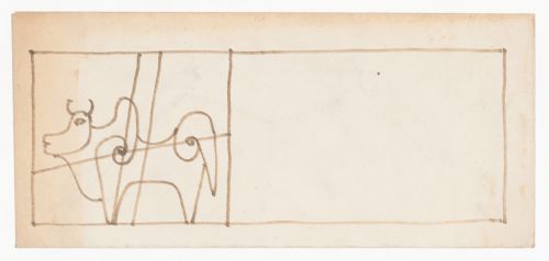 Drawing of a bull on a envelope by Aditya Prakash