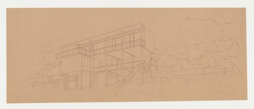 Perspective for Villa Palicka showing the first stage of design, Prague, Czechoslovakia (now Czech Republic)
