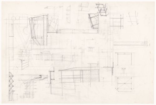 Plans, elevations and details for Casa Frea, Milan, Italy