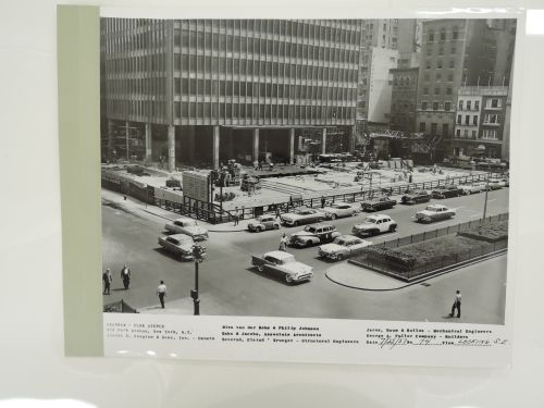 Seagram building under construction, 375 Park avenue, New York, N.Y., south-east view