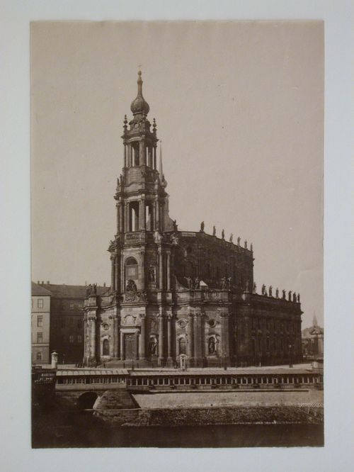 View of the principal and lateral façades of Kathedrale Saint Trinitatis (also known as the Katholische Hofkirche [Royal Catholic Church]), Schlossplatz, Dresden, Germany