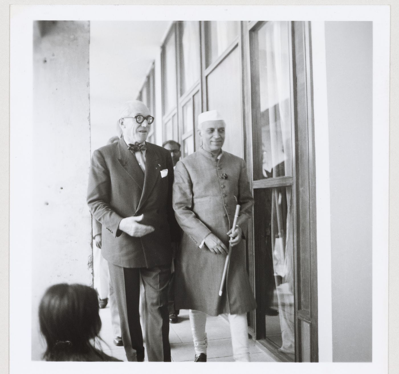 Le Corbusier and Jawaharlal Nehru on the occasion of the inauguration of the High Court Building, Chandigarh, India