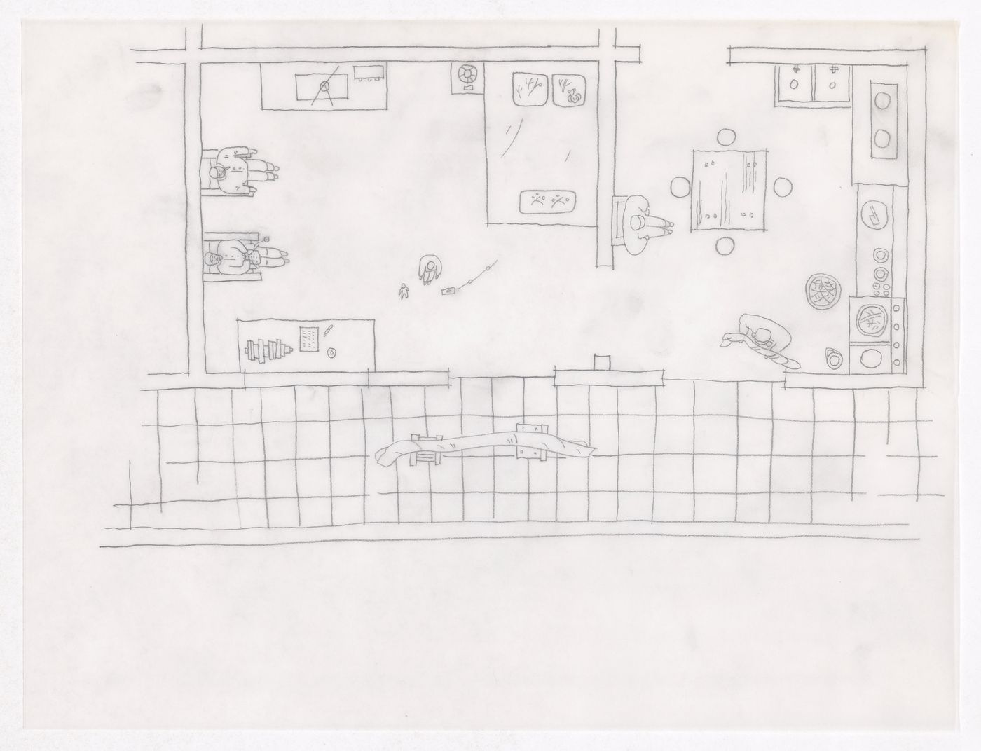 Illustration showing the traditional living patterns for the Sichuan housing project for "Housing a Billion: Urban Upgrading: Design Ideals for Rural China" publication