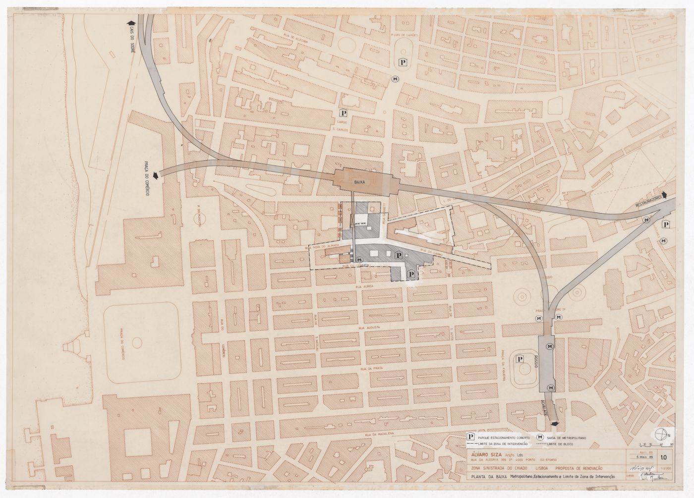 Site plan for Reconstrução do Chiado, Lisbon, Portugal