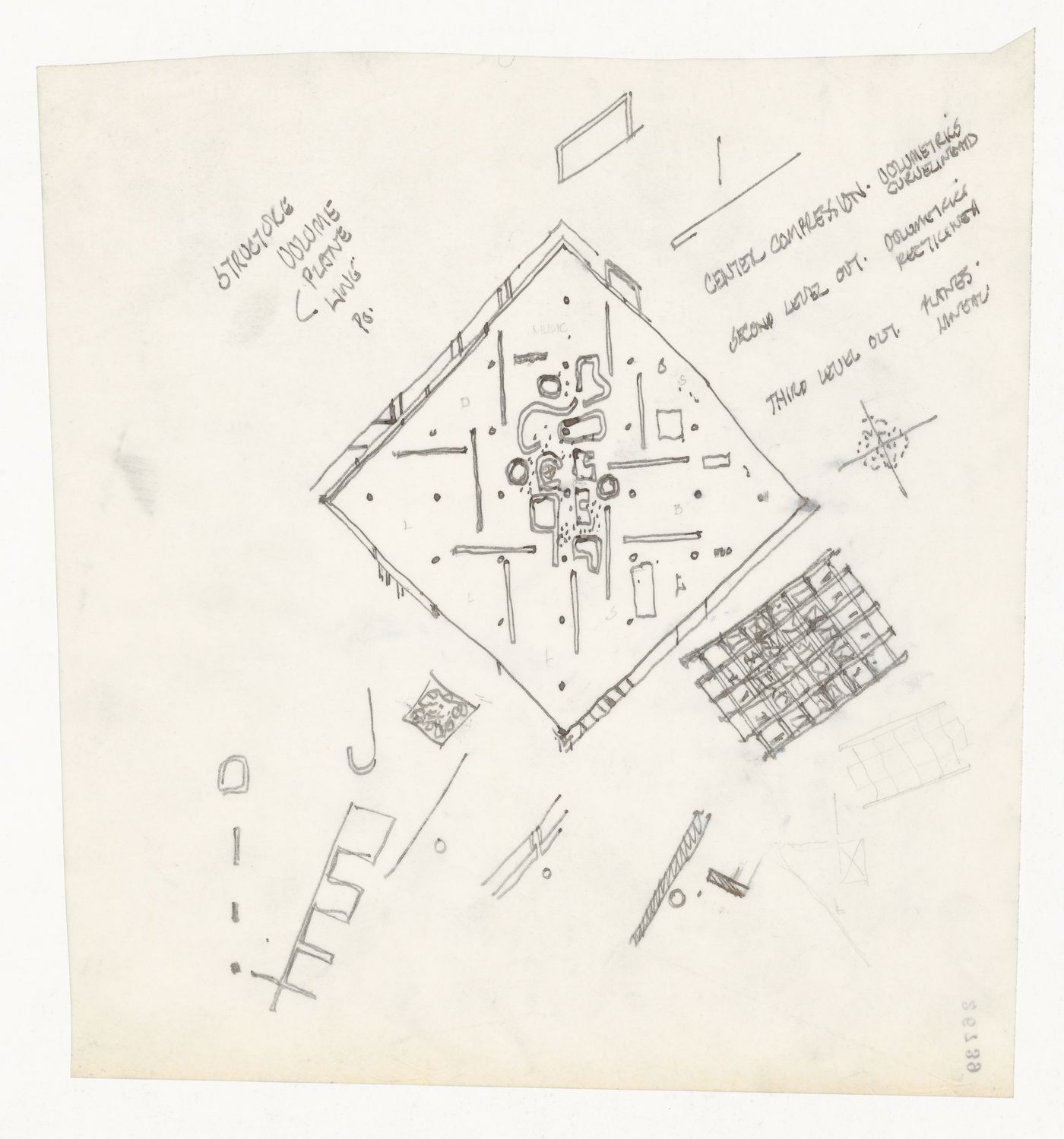 Sketches and notes for Diamond Museum C