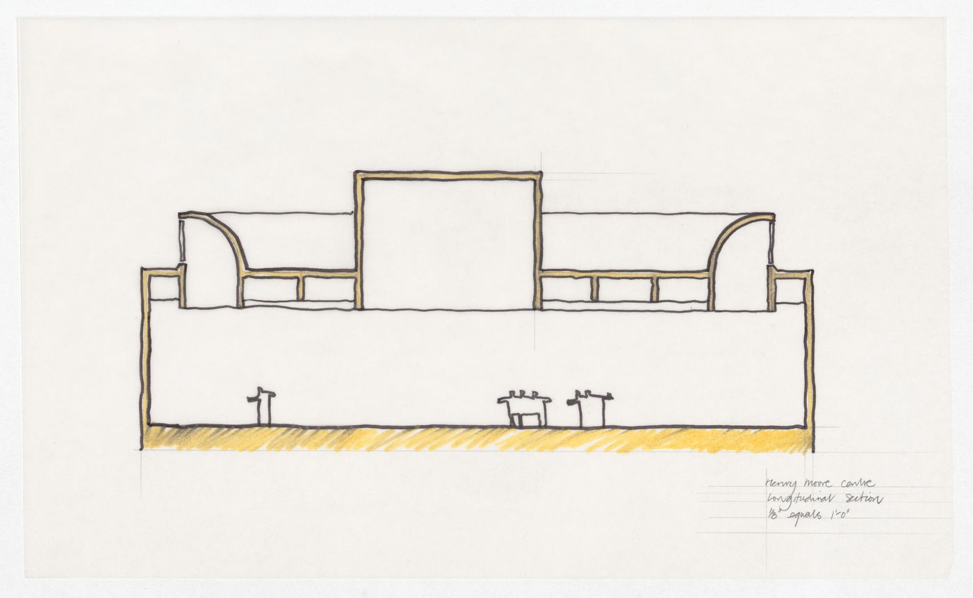 Sketch section for Henry Moore Sculpture Centre, Art Gallery of Ontario, Stage I Expansion, Toronto